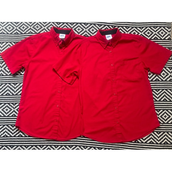 Bundle Of 2 Red Oxford Uniform Shirts - Picture 1 of 15